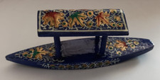 SHIKARA BOAT MODEL KASHMIRI ASSEMBLED HANDCRAFT & PAINTED DECORATION GIFT INDIA picture