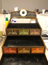 VINTAGE RARE c1920 “LIFESAVERS” CANDY MINTS & FRUIT DROPS METAL DISPLAY RACK picture