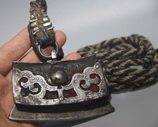 Rare Tibet 19th Century Old Antique Flint Match Purse Mecha Mechak Mechag Amulet picture