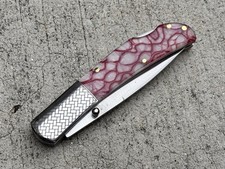 Classic Manual Pocket Knife Chrome Pink 4” Closed Sharp Elk Ridge OG Vintage picture