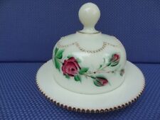 Circa 1910 HEISEY Bead Swag CUSTARD GLASS Covered Butter Dish - VERY RARE picture