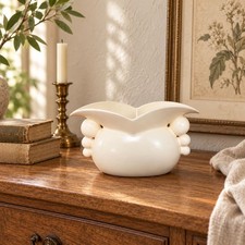 Vintage Erphila Czecho-Slovakia Ivory White Art Deco Sculptural Vase – No. 4112 picture