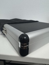 Black & Silver Metal Cedar Wood Travel Humidor Cigar Case W/ Humidifier-Holds 20 picture