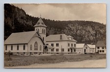 RPPC Street View of Church Homes Horse Carriage Pre-Fire Fairlee VT Postcard picture