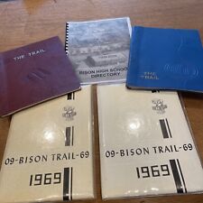 Lot 5 Bison Kansas High School Yearbooks 1969 49 1950 1954 Centennial Directory  picture