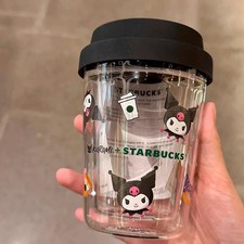NEW Starbucks X Kuromi Sanrio Double-wall Glass Cup 10Oz Cute Cartoon Coffee Cup picture