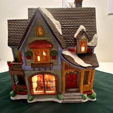 Holiday Traditions Lighted Porcelain Christmas Village House 8.5in Boxed picture
