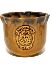 Vintage MCM Planter Romania Art Pottery “Nosegay” Brown Drip Glaze Ruffled  5” picture
