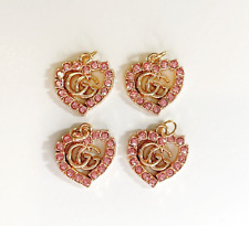 Designer Gucci Pink Heart Rhinestone Button Bundle | Set of 4 picture