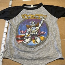 Vintage Band Tour Tee Shirt Y&T In Rock We Trust Raglan Baseball Large Gray A5 picture