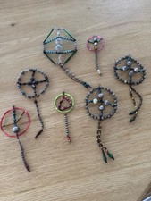 7 Vintage ( Antique ) Czech Or Japan Glass Beaded Christmas Tree Ornaments picture