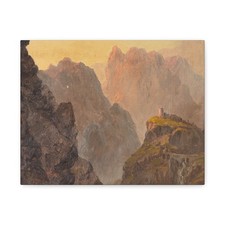 Frederic Edwin Church, American, - Castle in the Mountains - Canvas Wall Art picture