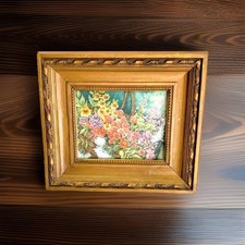 Vintage Picture Frame Wood Antique Gold With Glass Ornate Baroque Rococo Gilded picture