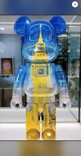 Medicom Toy x Be@rbrick Bearbrick Clear Blue & Gold Big Ben Art Toy Figure 1000% picture