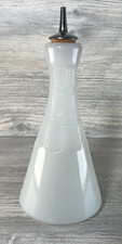 Vtg E. W. Inc. Moonstone Glass Barber Bottle With Stopper Opalescent White 8
