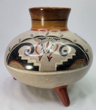 P. Mateos Hand Made Geometric Design Vase On Three Legs - Signed  picture
