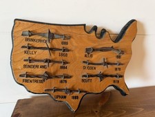 Vintage Barbed Wire Display USA Map Amos Crouch Antique Wire Sales Brickerhoff picture