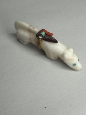 Native American Zuni Stone Bear Or Mountain Lion w Offerings Fetish By GABE SICE picture