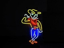 New Las Vegas Cowboy Logo Light Beer Bar Neon Light Sign 24