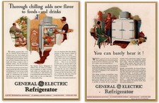  2 1928- 29 G E Refrigerator Bird Cage Top Motor Bensing Monroe Art Print Ads  picture