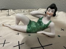 MINT 1920s Art Deco German Porcelain Bathing Beauty Figurine 5