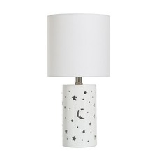 Nightlight Table Lamp with White Shade, 8.5 x 8.5 x 17 Inches, Stars and Space picture