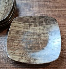 Noritake Elements Cedar 8060Y Square Salad Plate Stoneware Set Of 5 picture