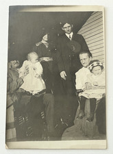 RPPC Family of Six Portrait Real Photo Postcard ca 1920 VG picture