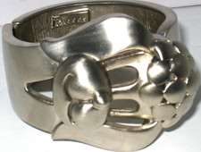 Vintage Designer Pierre Cardin Signature Runway Pewter Poodle Marked Very Rare picture