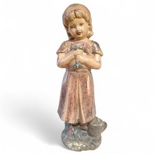 Rare Vintage Caffco Clay Little Girl Statue Approx. 13