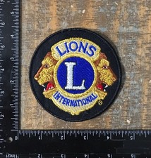Vintage LIONS INTERNATIONAL Organization Logo Embroidered 4” Iron-On Patch picture