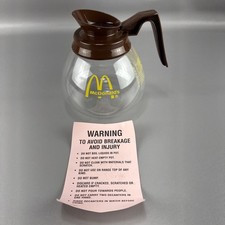 Vintage McDonald's Commercial Glass Coffee Decanter Brown Handle Schott Germany picture