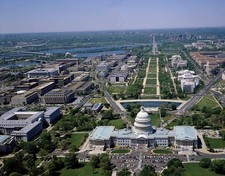 Photo:Washington DC U.S. Capitol National Mall Aerial View 1980s picture