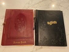 2 Vintage Scrapbooks 13” X 10” 1 Black ,1 Cranberry  picture