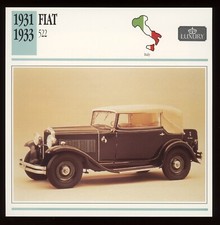 1931 - 1933  Fiat 522  Classic Cars Card picture