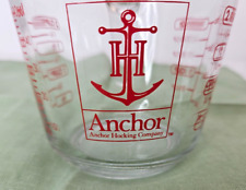 Vintage Anchor Hocking Glass Measuring 2 Cups with Red Letters & Spout picture