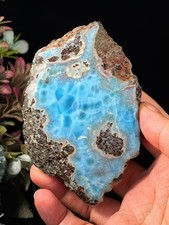 250G SUPER BLUE LARIMAR STONE ROUGH RAW MINERAL SPECIMEN RARE CRYSTAL COLLECTION picture