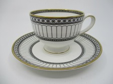 WEDGWOOD COLONNADE BLACK CUP & SAUCER  - 2 1/2