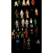 Vintage Kenner Star Wars Lot 23 Loose Figures + Darth Vader Collector Case picture