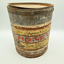 Vintage R.O. Green Honey Pail Tin Grand Junction Colorado Poor Quality No Handle picture