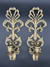 Vintage Pair Of Burwood Production Company Wall Mount Candle Sconces picture