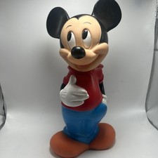 Vintage Walt Disney ILLCO 12” Mickey Mouse Vinyl Piggy Bank Toy Figure picture