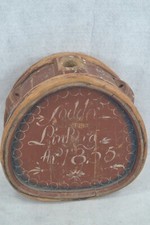 antique  canteen  wooden  water  signed  linberg 1855 pre civil war red original picture