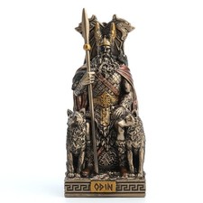 Norse God Odin Sitting on Throne Miniature Figurine Veronese Design 3 1/2 Inches picture