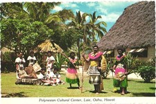 Laie Oahu Hawaii Polynesian Cultural Center Performers Chrome Postcard Unused picture