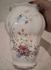 Lovely Vintage Royal Kent Staffordshire England Wild Flower Birds Porcelain Vase picture