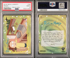 2018 Cryptozoic Rick & Morty Season 1 #30 Trust Laser Gun DECO FOIL PSA 9 picture