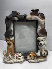 Vintage 1999 Wentzel Stacking Dogs 3D Resin Picture Frame Frame-ology 5x7 picture