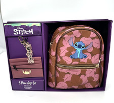 Disney Stitch 3 Piece Gift Set Mini Backpack ID Card Wallet, Keychain NEW Movie picture