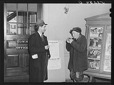 Woodstock Vermont 1940 Town Meeting Recess Townspeople Town Treasurer Office picture